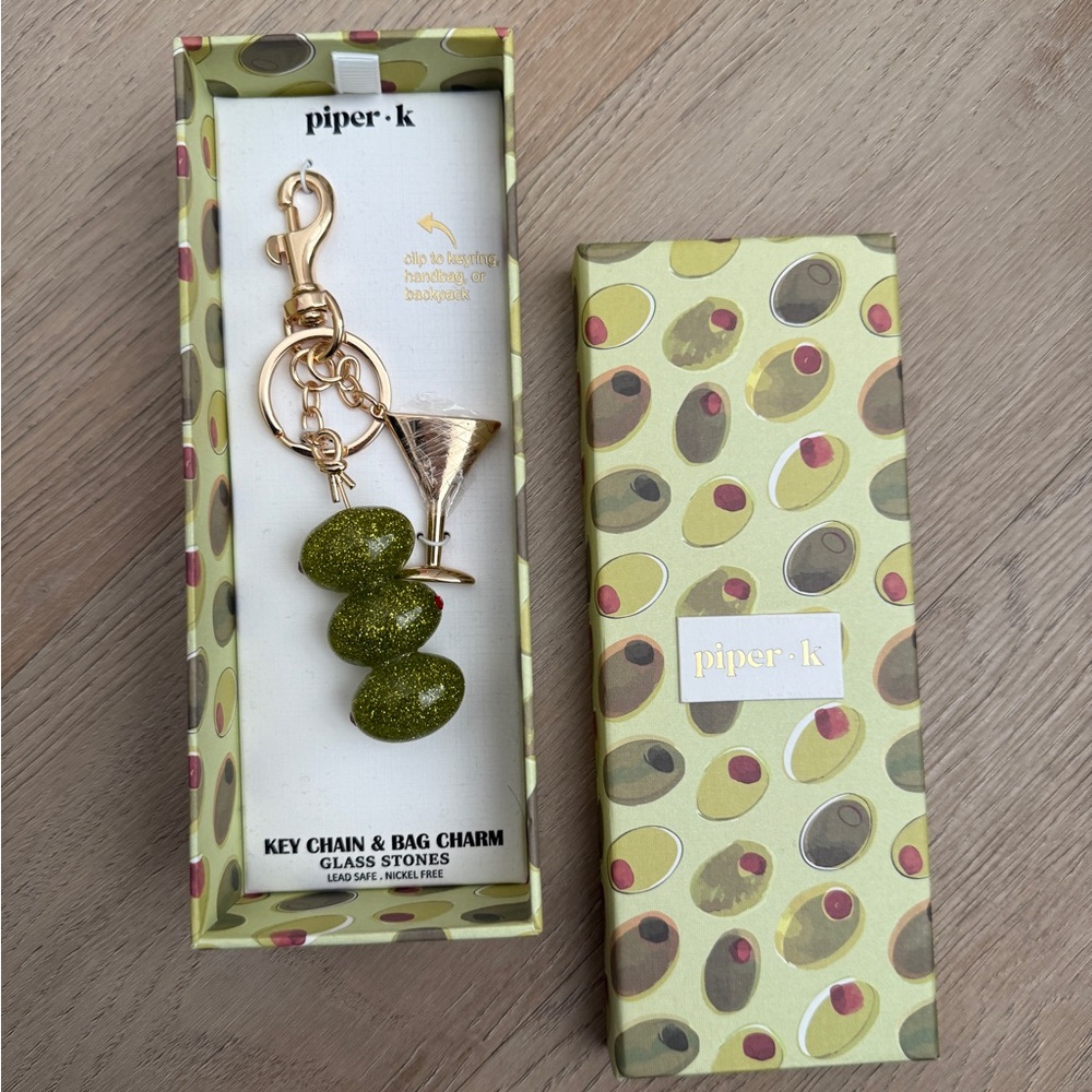 Piper K Olive Martini Key Chain & Bag Charm
